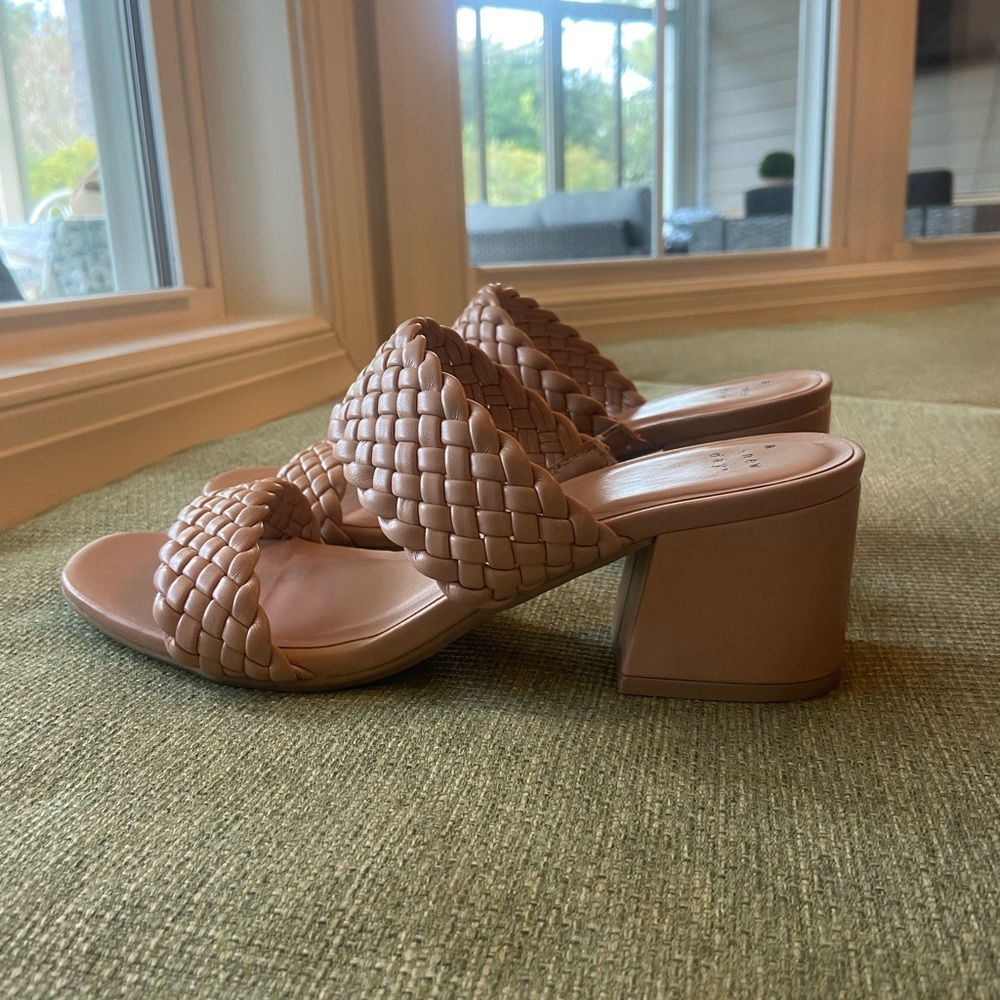 A new day - lightly worn nude sandals.